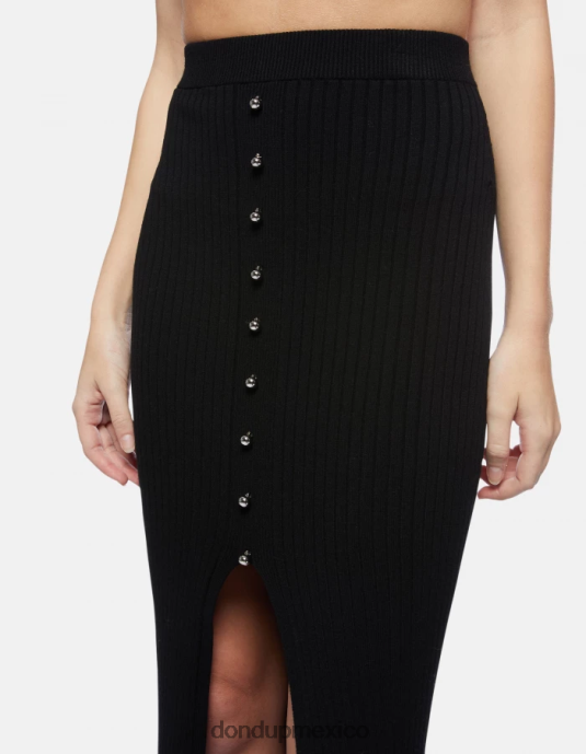 negro DONDUP mujer falda midi de viscosa vestir D0VXD407