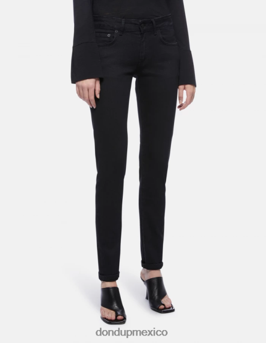 negro DONDUP mujer jeans gaia de denim elástico súper ajustados vestir D0VXD83
