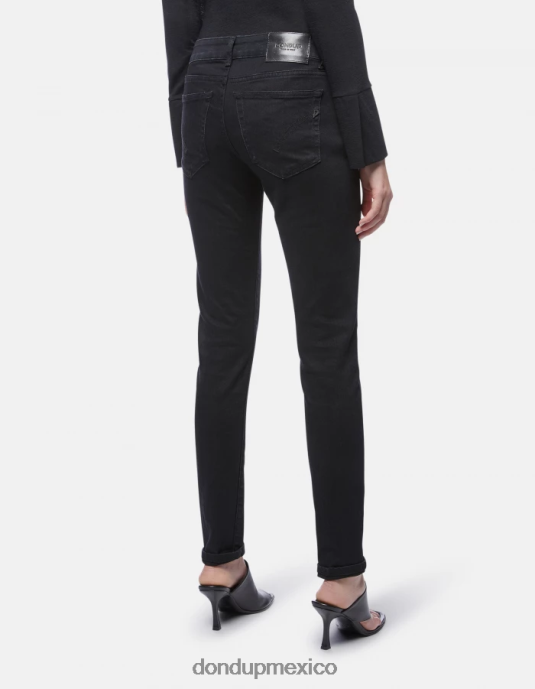 negro DONDUP mujer jeans gaia de denim elástico súper ajustados vestir D0VXD83