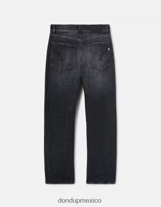 negro DONDUP mujer jeans mabel de mezclilla elástica con pernera ancha vestir D0VXD104