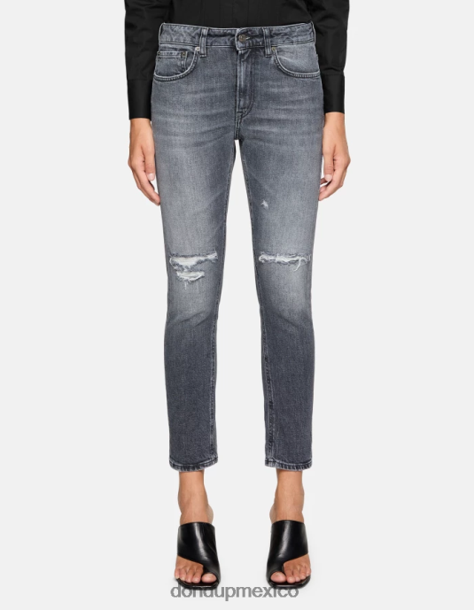 negro DONDUP mujer jeans mila carrot fit de denim elástico vestir D0VXD40