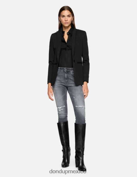 negro DONDUP mujer jeans mila carrot fit de denim elástico vestir D0VXD40