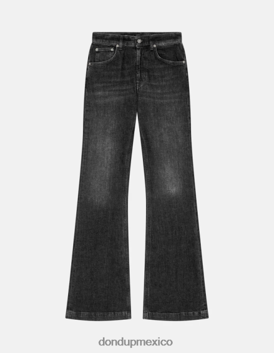 negro DONDUP mujer jeans olivia de denim elástico con corte bootcut vestir D0VXD58
