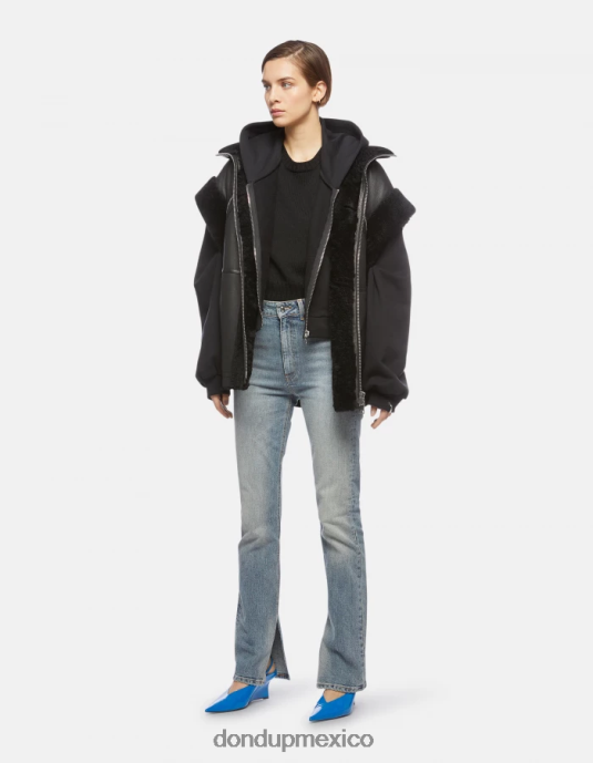 negro DONDUP mujer jersey de lana con cuello redondo vestir D0VXD332