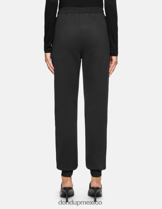 negro DONDUP mujer joggers regular fit de lana vestir D0VXD139