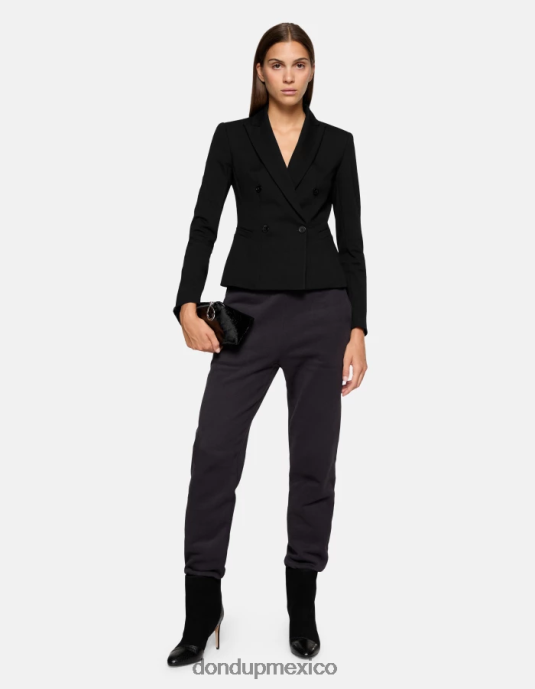 negro DONDUP mujer joggers regular fit de lana vestir D0VXD139