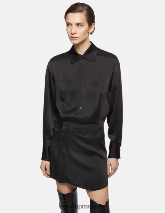 negro DONDUP mujer mini vestido de raso vestir D0VXD288
