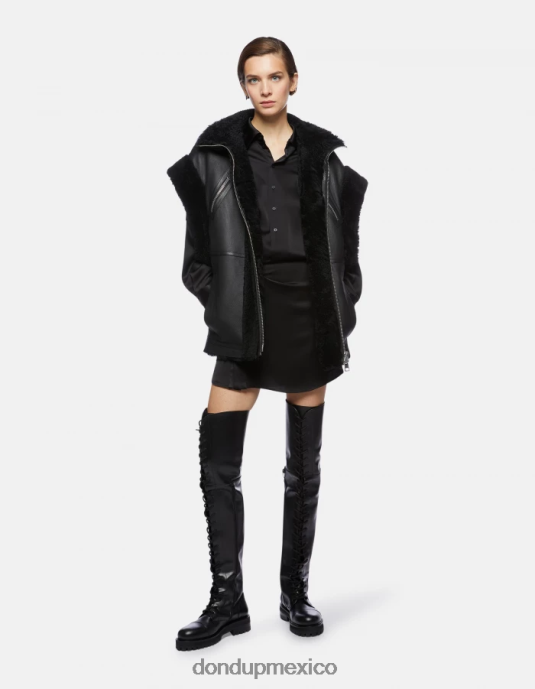 negro DONDUP mujer mini vestido de raso vestir D0VXD288
