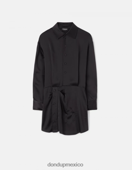negro DONDUP mujer mini vestido de raso vestir D0VXD288