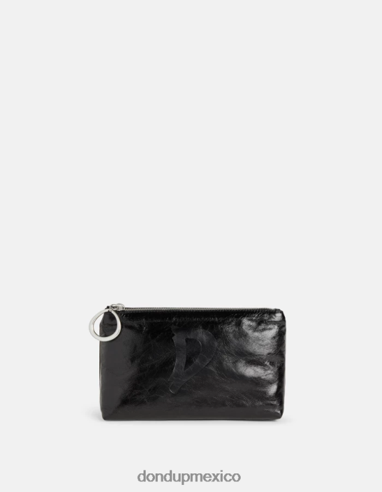 negro DONDUP mujer neceser de cuero brillante accesorios D0VXD502