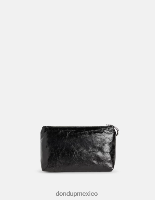 negro DONDUP mujer neceser de cuero brillante accesorios D0VXD502