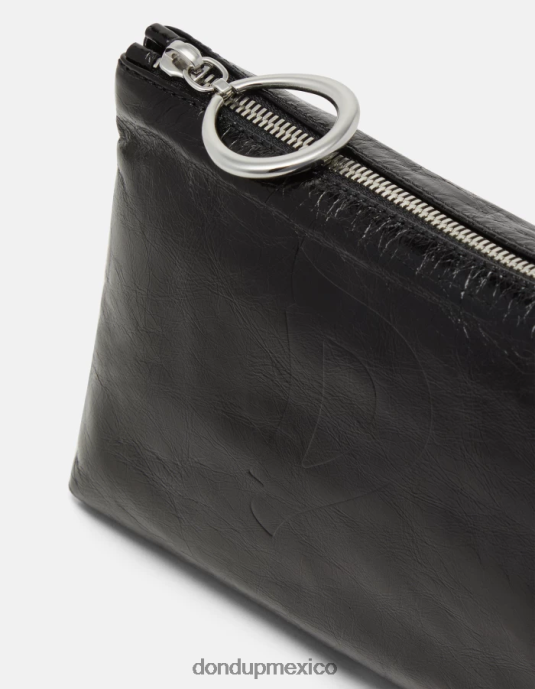 negro DONDUP mujer neceser de cuero brillante accesorios D0VXD502
