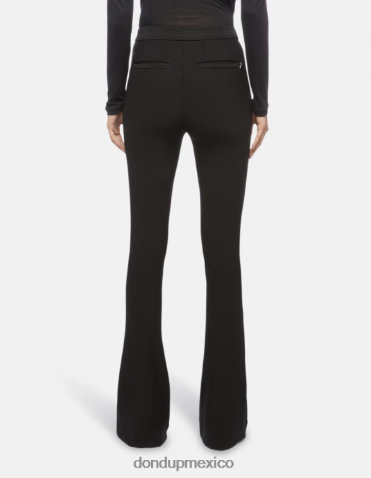 negro DONDUP mujer pantalones avril de punto con corte bootcut vestir D0VXD217