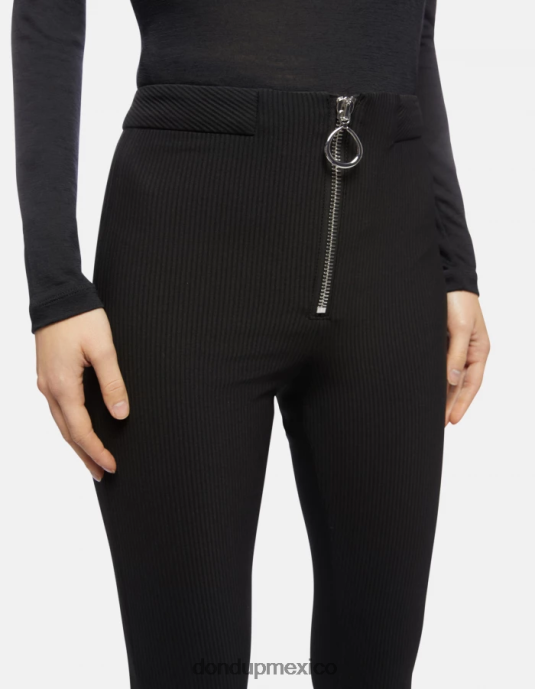negro DONDUP mujer pantalones avril de punto con corte bootcut vestir D0VXD217