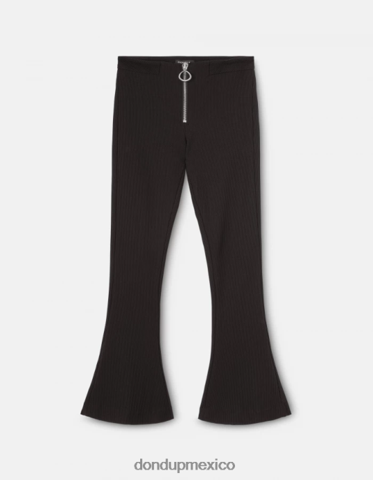 negro DONDUP mujer pantalones avril de punto con corte bootcut vestir D0VXD217