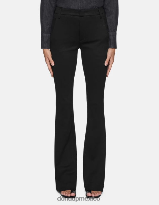 negro DONDUP mujer pantalones bootcut Lexi de punto vestir D0VXD158