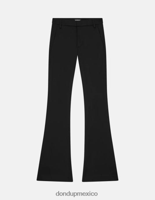 negro DONDUP mujer pantalones bootcut Lexi de punto vestir D0VXD158