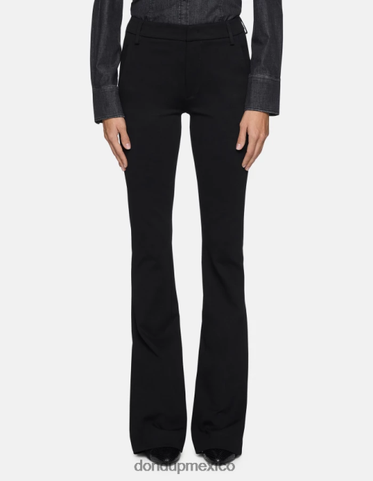 negro DONDUP mujer pantalones bootcut Lexi de punto vestir D0VXD204