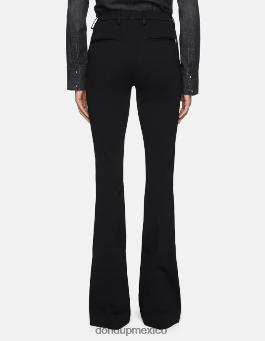 negro DONDUP mujer pantalones bootcut Lexi de punto vestir D0VXD204