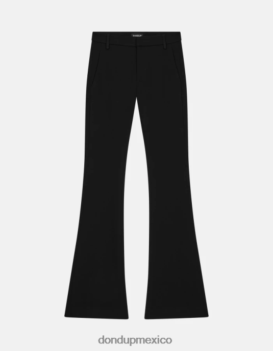 negro DONDUP mujer pantalones bootcut Lexi de punto vestir D0VXD204