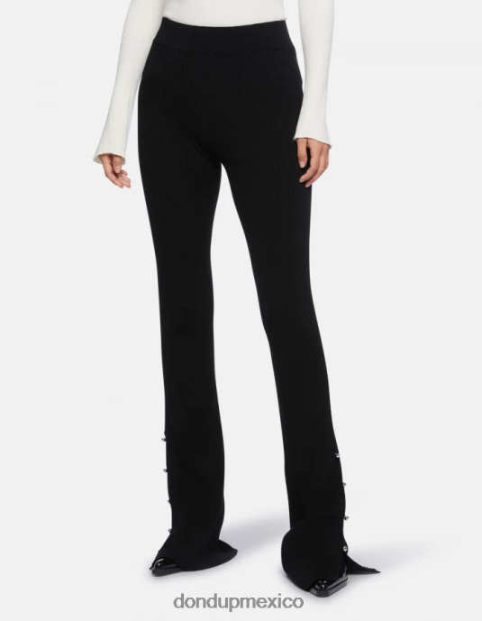 negro DONDUP mujer pantalones bootcut de viscosa vestir D0VXD218