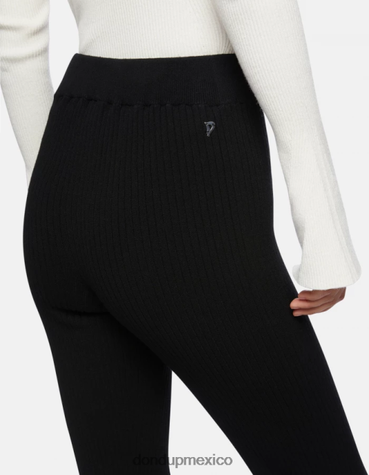 negro DONDUP mujer pantalones bootcut de viscosa vestir D0VXD218