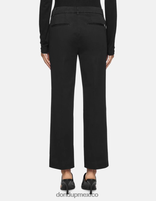 negro DONDUP mujer pantalones capri holgados de satén meli vestir D0VXD225