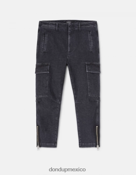 negro DONDUP mujer pantalones cargo de mezclilla elástica Eve vestir D0VXD160