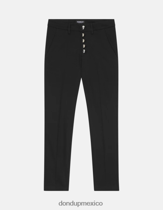 negro DONDUP mujer pantalones carmen slim de algodón vestir D0VXD206