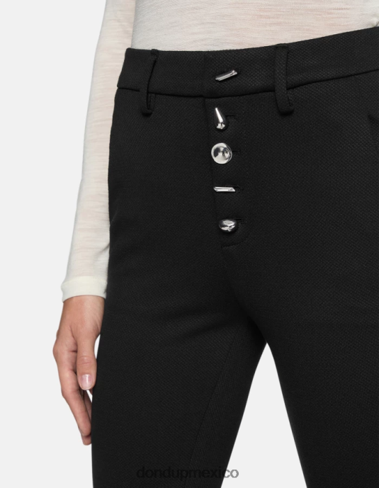 negro DONDUP mujer pantalones carmen slim de punto vestir D0VXD236