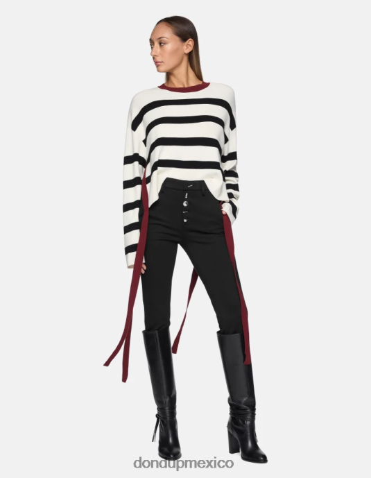negro DONDUP mujer pantalones carmen slim de punto vestir D0VXD236