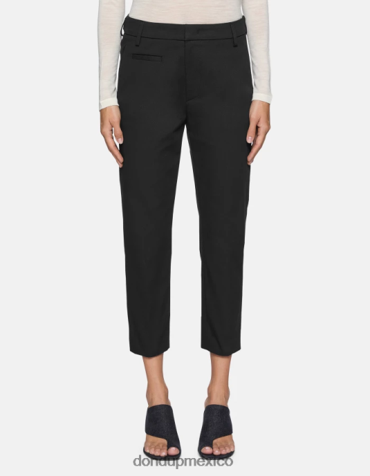negro DONDUP mujer pantalones carrot fit de algodón ariel vestir D0VXD200