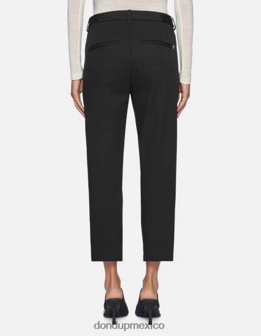 negro DONDUP mujer pantalones carrot fit de algodón ariel vestir D0VXD200