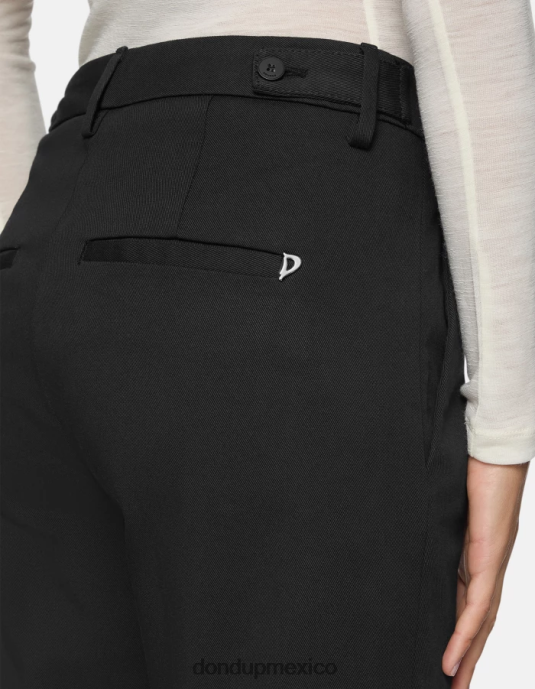 negro DONDUP mujer pantalones carrot fit de algodón ariel vestir D0VXD200