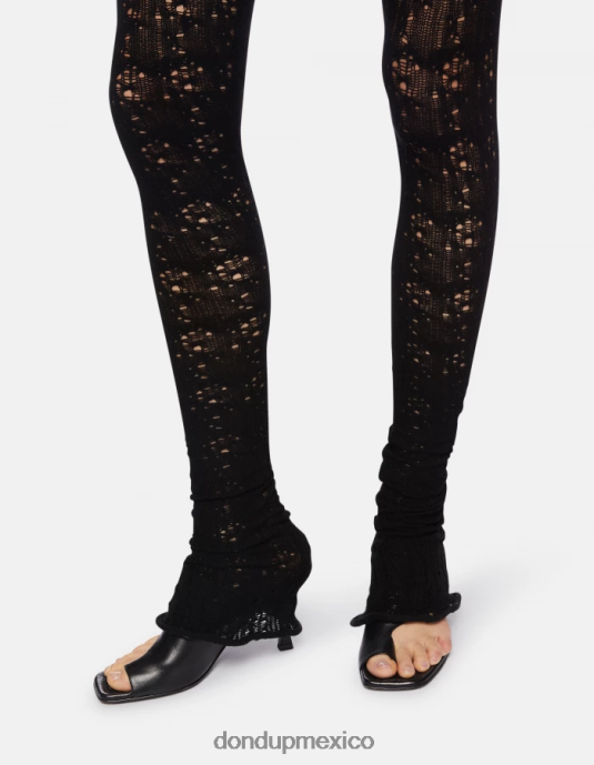 negro DONDUP mujer pantalones de encaje súper ajustados vestir D0VXD172