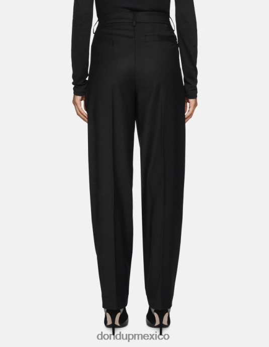 negro DONDUP mujer pantalones holgados de franela daly vestir D0VXD195