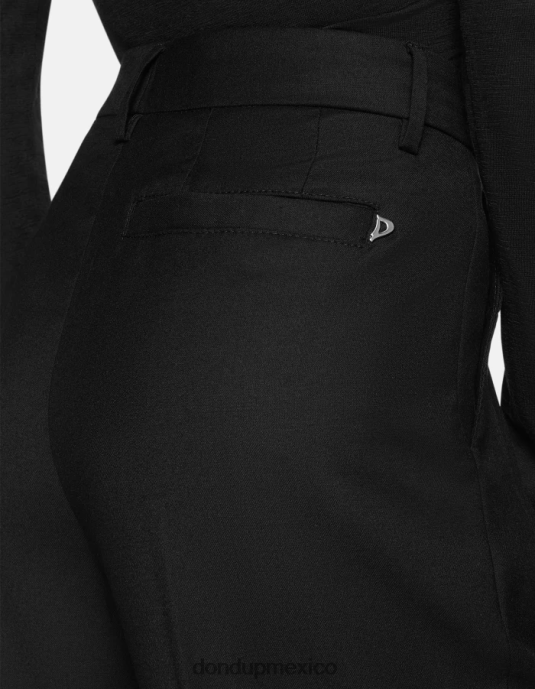 negro DONDUP mujer pantalones holgados de franela daly vestir D0VXD195