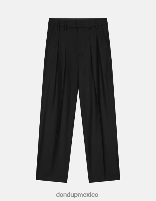 negro DONDUP mujer pantalones holgados de franela daly vestir D0VXD195