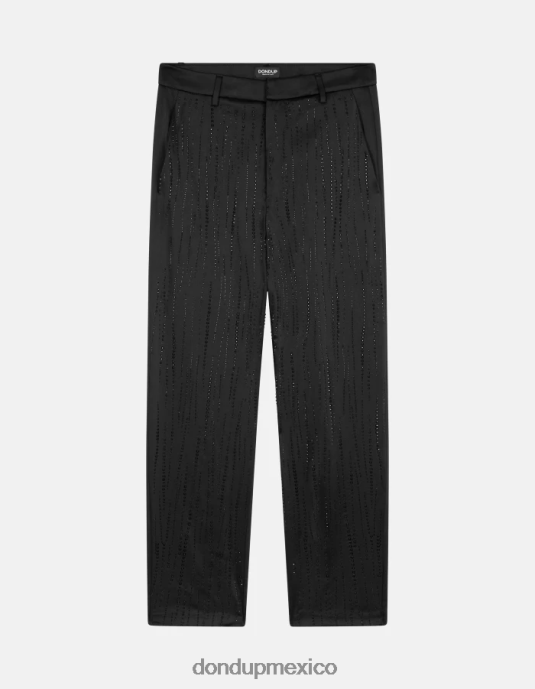 negro DONDUP mujer pantalones holgados de satén micaela vestir D0VXD190