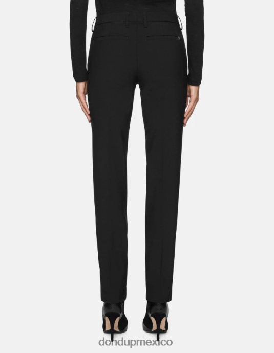negro DONDUP mujer pantalones kasya regular fit de lana vestir D0VXD143