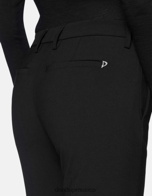 negro DONDUP mujer pantalones kasya regular fit de lana vestir D0VXD143