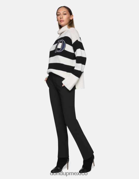 negro DONDUP mujer pantalones kasya regular fit de lana vestir D0VXD143