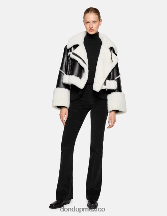 negro DONDUP mujer pantalones lexi bootcut de terciopelo vestir D0VXD120