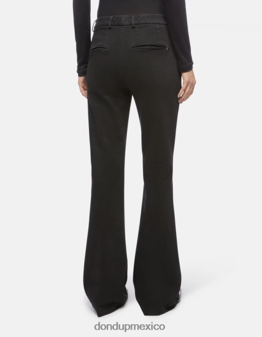 negro DONDUP mujer pantalones lexi con corte bootcut en denim bull elástico vestir D0VXD216