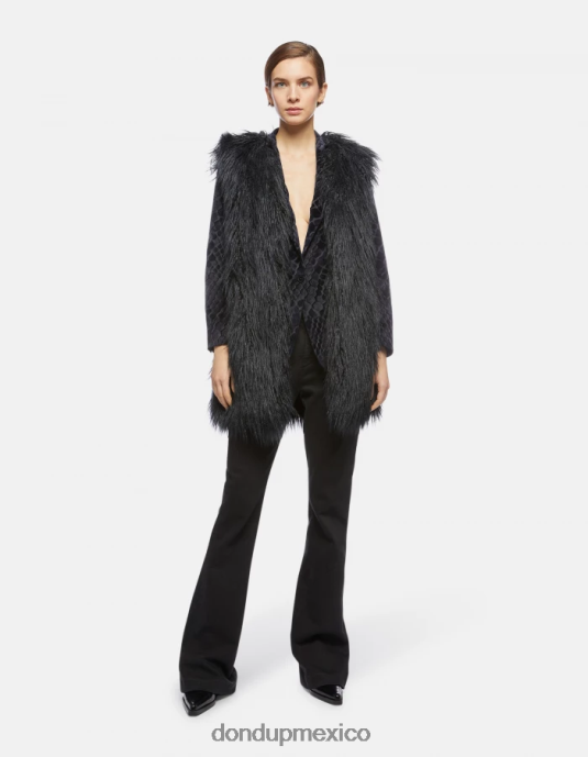 negro DONDUP mujer pantalones lexi con corte bootcut en denim bull elástico vestir D0VXD216