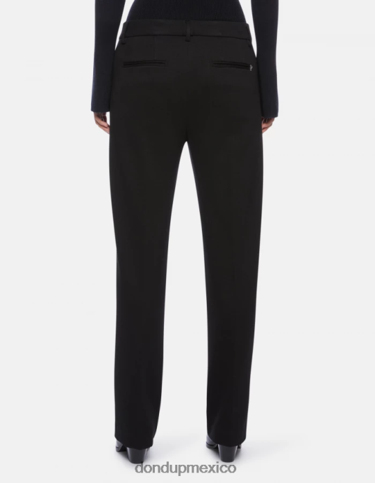 negro DONDUP mujer pantalones meli holgados de punto de 30 pulgadas vestir D0VXD227
