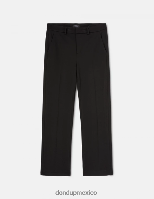 negro DONDUP mujer pantalones meli holgados de punto de 30 pulgadas vestir D0VXD227