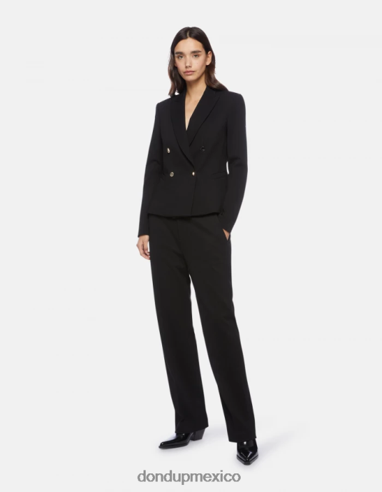 negro DONDUP mujer pantalones meli holgados de punto de 30 pulgadas vestir D0VXD227