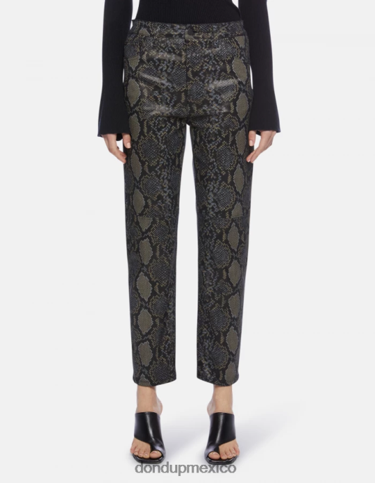 negro DONDUP mujer pantalones nicole regular fit de algodón estampado vestir D0VXD82
