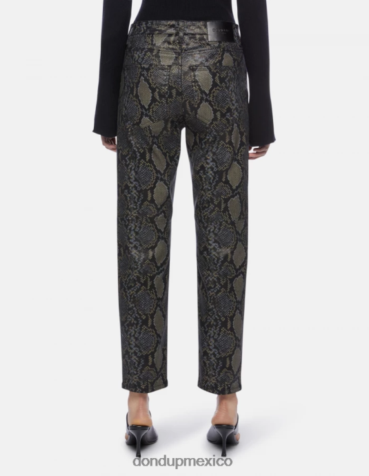 negro DONDUP mujer pantalones nicole regular fit de algodón estampado vestir D0VXD82